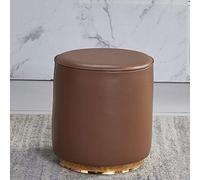 Taburete otomano de cuero redondo, taburetes de tocador, taburetes para cambiar zapatos, otomanos para el dormitorio, reposapiés para sala de estar