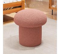 Taburete otomano de forro polar, redondo, suave, mullido, para sala de estar, dormitorio, sofá y mesita de noche
