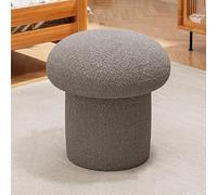 Taburete otomano de forro polar, redondo, suave, mullido, para sala de estar, dormitorio, sofá y mesita de noche