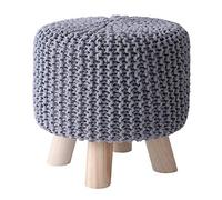 Taburete otomano de madera maciza para sofá, taburete otomano hecho a mano, tejido de algodón, reposapiés para cambiar zapatos, reposapiés para sala de estar, dormitorio, decoración, taburete para zap