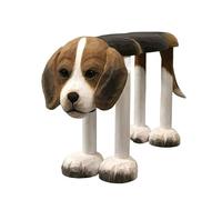 Taburete otomano de madera maciza tallado a mano con diseño de perro Beagle, pintado a mano, para decoración del hogar, banco de zapatos, mesa de café