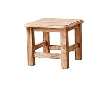 Taburete otomano de madera, taburete de madera maciza, reposapiés de Paulownia, reposapiés pequeño, otomano para baño, cocina, dormitorio, sala de estar, taburete para zapatos (madera oscura, mediano)