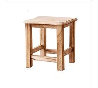Taburete otomano de madera, taburete de madera maciza, reposapiés de Paulownia, reposapiés pequeño, otomano para baño, cocina, dormitorio, sala de estar, taburete para zapatos (madera natural, mediano