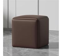 Taburete otomano de piel sintética con ruedas giratorias, asiento multifuncional 5 en 1 para sala de estar y comedor, reposapiés apilable y silla de tocador