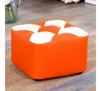 Taburete otomano de piel sintética, taburete cuadrado para dormitorio, sala de estar, balcón, taburetes bajos pequeños, 4 pies, antideslizante, banco fuerte