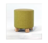 Taburete otomano de tela de madera maciza, taburete redondo otomano creativo para sofá, taburete bajo, banco pequeño, taburete nórdico para cambiar zapatos, taburete para zapatos para el hogar (B pequ