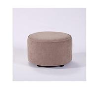Taburete otomano de tela para sofá, taburete bajo de madera maciza, taburete para cambiar zapatos, reposapiés pequeño y creativo nórdico, taburete para zapatos para sala de estar (marrón pequeño)