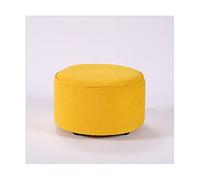 Taburete otomano de tela para sofá, taburete bajo de madera maciza, taburete para cambiar zapatos, reposapiés pequeño y creativo nórdico, taburete para zapatos para sala de estar (amarillo pequeño)