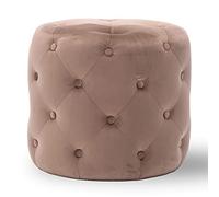 Taburete otomano de terciopelo copetudo, moderno con marco de madera maciza, reposapiés para sala de estar y dormitorio, taburete cómodo tapizado