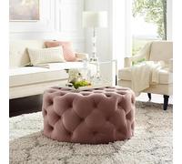 Taburete otomano de terciopelo de felpa - Moderna mesa de café y banco final de cama para sala de estar y dormitorio