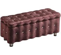 Taburete otomano multifuncional de almacenamiento para tienda de ropa, vestidor y dormitorio, diseño rectangular con cubierta de forro polar de hielo para cambiar zapatos y asientos adicionales
