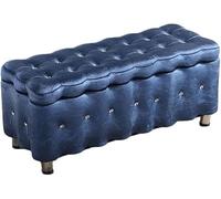 Taburete otomano multifuncional de almacenamiento para tienda de ropa, vestidor y dormitorio, diseño rectangular con cubierta de forro polar de hielo para cambiar zapatos y asientos adicionales