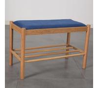 Taburete otomano para zapatos, de roble natural, tejido a mano, de cuerda de algodón, para uso en interiores y exteriores, perfecto para dormitorio, entrada, pasillo