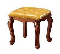 Taburete otomano pequeño de cuero tallado vintage para sala de estar, sofá, entrada de piano, muebles elegantes y funcionales