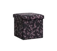 Taburete otomano plegable con tapa, asiento multifuncional y reposapiés para sala de estar, dormitorio, oficina, tela duradera, ahorra espacio, elegante decoración del hogar