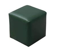 Taburete otomano plegable de madera con asiento acolchado de cuero, reposapiés antideslizante para sala de estar, oficina, dormitorio, ahorro de espacio y asiento de apoyo para sofá de hasta 300 kg