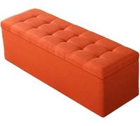 Taburete otomano plegable de metal para almacenamiento de cama, sala de estar, entrada, color morado, 90 x 40 x 40 cm, solución de almacenamiento elegante y funcional