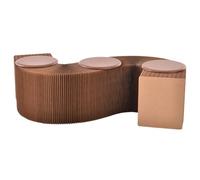 Taburete otomano plegable de papel para sala de estar y dormitorio, reposapiés multiusos y asiento adicional, color marrón
