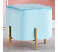 Taburete otomano redondo apilable de lujo ligero de altura ajustable para sala de estar y dormitorio, reposapiés tapizado para decoración del hogar, muebles elegantes de 13 x 12.6 pulgadas