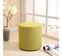 Taburete otomano redondo de tela, base de madera maciza antideslizante y resistente al desgaste para sala de estar y dormitorio