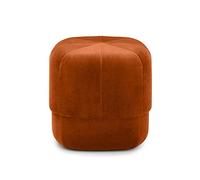 Taburete otomano redondo de terciopelo naranja, 16 x 16 x 18 pulgadas, reposapiés acolchado suave para sala de estar y dormitorio, asiento adicional y mesa de café, elegante y cómodo