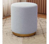 Taburete otomano redondo de terciopelo para reposapiés, silla tapizada versátil para sala de estar y dormitorio