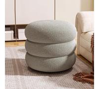 Taburete otomano redondo de terciopelo, puf versátil y reposapiés para sala de estar, dormitorio, entrada, silla de maquillaje, muebles elegantes y cómodos que ahorran espacio
