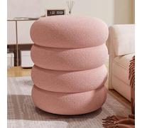 Taburete otomano redondo de terciopelo, reposapiés versátil y silla de tocador para sala de estar, dormitorio y entrada, muebles tapizados elegantes