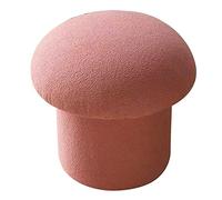 Taburete otomano redondo elástico con patas de madera, reposapiés suave para dormitorio, sala de estar y entrada, diseño de hongos