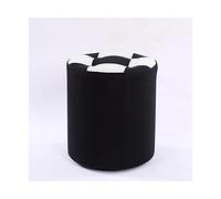 Taburete otomano redondo otomano para interior y exterior, taburete para sofá, taburete moderno y creativo, reposapiés para patio, jardín, camping o hogar, taburete para zapatos (negro mediano)