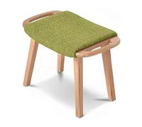 Taburete otomano, reposapiés de madera maciza debajo del escritorio, taburete pequeño para sala de estar, dormitorio y cocina, taburete de madera, 23.6 x 14.2 x 15.7 pulgadas
