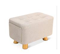 Taburete otomano Reposapiés de madera maciza y taburete para cambiar zapatos Banco cuadrado Taburete bajo de madera maciza Silla Sofá moderno y creativo Reposapiés Taburete para zapatos (natural)