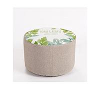 Taburete otomano Reposapiés redondo de tela de lino otomano suave con patas de plástico antideslizantes Decoración Taburete de regalo para escritorio, oficina, sala de estar, taburete para zapatos (ho
