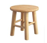 Taburete otomano Taburete de madera maciza Taburete de madera redondo pequeño para el hogar Taburete de bar de cocina de madera de estilo minimalista moderno Taburete para zapatos (marrón 25 cm)