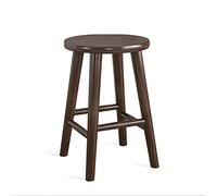 Taburete otomano Taburete de madera maciza Taburete de madera redondo pequeño para el hogar Taburete de bar de cocina de madera de estilo minimalista moderno Taburete para zapatos (marrón 45 cm)