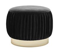 Taburete otomano Taburete para los pies Taburete para los pies Tapizado Otomano Taburete para zapatos de cambio de sofá Taburetes de maquillaje para el hogar Asiento de descanso redondo Marco de metal Terciopelo Sala de estar, 4 colores (Color : Green,