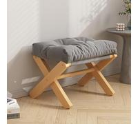 Taburete otomano tapizado plegable con cojín de algodón grueso, reposapiés portátil para sala de estar, dormitorio, entrada, sofá perezoso