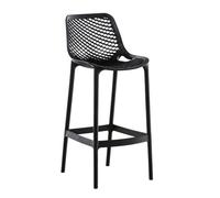 CLP Taburete de jardín Resistente al Clima Air, Silla de jardín con Respaldo, Taburete de Barra Resistente a UV de plástico fácil de cuidar, Color:Negro
