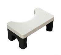 Taburete para inodoro adulto de plástico duradero con bandeja de aromaterapia y superficie antideslizante gris 40x21x17 cm para una mejor digestión y posición natural en cuclillas en el baño (blanco)
