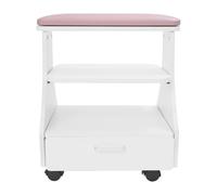 Taburete para pedicura, reposapiés para pedicura y manicura, reposapiés para manicura con cajones, para salón de belleza y salón de uñas, hasta 50 kg (rosa)
