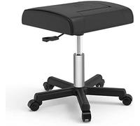 Taburete para pies de silla para juegos de altura ajustable, soporte para pies de cuero de PU debajo del escritorio, reposapiés con ruedas, reposapiés pequeño para oficina