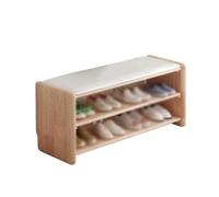 Taburete para Pies Taburete for Cambiar Zapatos de Madera Maciza de 3 Capas, Estante de Almacenamiento nórdico, Taburete tapizado for Cambiar Zapatos, tamaño: 23 Pulgadas Banco De Entrada