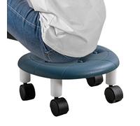 Taburete pequeño con ruedas, asiento de rodillo resistente, taburete redondo bajo | Taburete universal con ruedas giratorias, taburete redondo con ruedas, taburete de altura ajustable para spa, salón