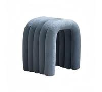 Taburete pequeño de acero al carbono para maquillaje con amplia zona de estar, taburete azul para dormitorio y sala de estar de niñas
