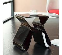 Taburete pequeño de acrílico para baño, sala de estar, balcón, mesa auxiliar transparente de 17 x 12 x 17 pulgadas, mesa auxiliar transparente con almacenamiento en gris, mesa de café