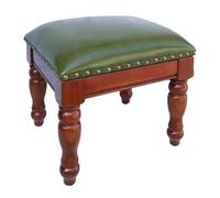 Taburete pequeño otomano de piel sintética reposapiés de madera tapizado para sala de estar, sofá, dormitorio, entrada, 15.7 x 11.8 x 17.7 pulgadas