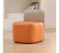 Taburete pequeño otomano rectangular de 16.5 pulgadas, para sala de estar, dormitorio, entrada, sofá, con asiento acolchado y respaldo, reposapiés otomano moderno