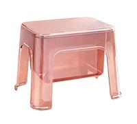 Taburete Pequeño Para Ducha - Asiento Portátil Transparente para Ducha con Espacio de Almacenamiento - Banco Pequeño de la ,Para uso en Dormitorio, Tocador, Rincón de Almacenaje, Baño, Cocina y H