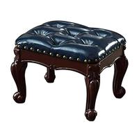 Taburete Pequeño para Sala De Estar, Reposapiés Tapizado Otomano De Cuero, Reposapiés/Reposapiés/Taburete para Dormitorio, Espacio Pequeño (37X30X30Cm(15X12X12Inch) Azul)