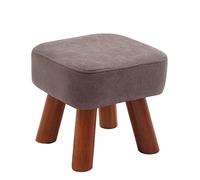 Taburete pequeño - Reposapiés tapizado de piel sintética con patas de madera, taburete versátil para cambiar zapatos para sala de estar y dormitorio, elegante silla puffe, diseño de estrella de la